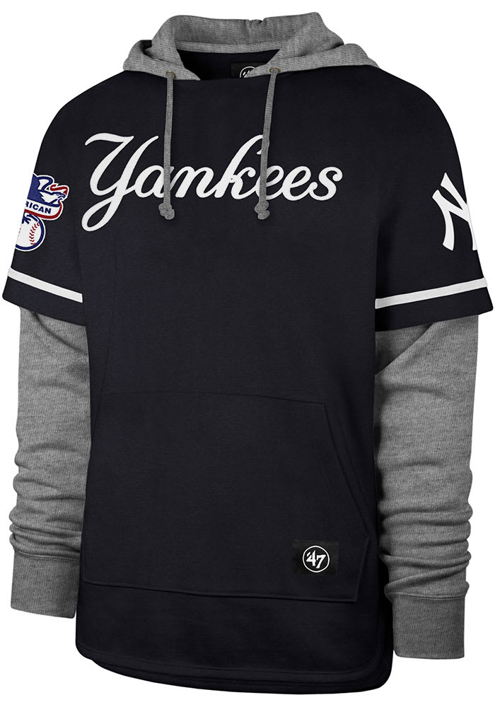 47 New York Yankees Mens Navy Blue Trifecta Shortstop Fashion Hood