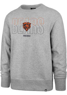 47 Chicago Bears Mens Grey Split Squad Headline Long Sleeve Crew Sweatshirt
