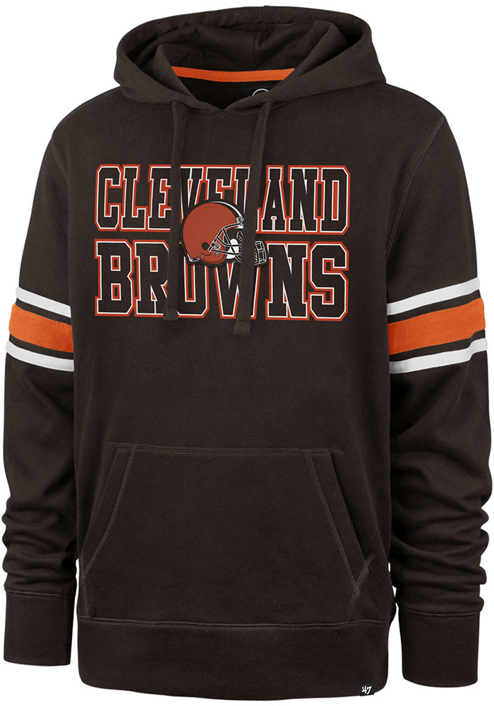47 Cleveland Browns Mens Brown SLEEVE STRIPE Fashion Hood