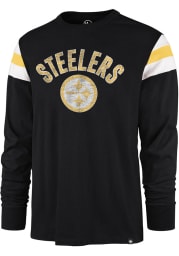 47 Pittsburgh Steelers Black FRANKLIN ROOTED Long Sleeve Fashion T Shirt