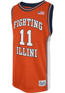 Mens Illinois Fighting Illini Orange Original Retro Brand College Classic Name and Number Basket..