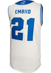 Joel Embiid  Original Retro Brand Kansas Jayhawks White College Classic Name and Number Jersey