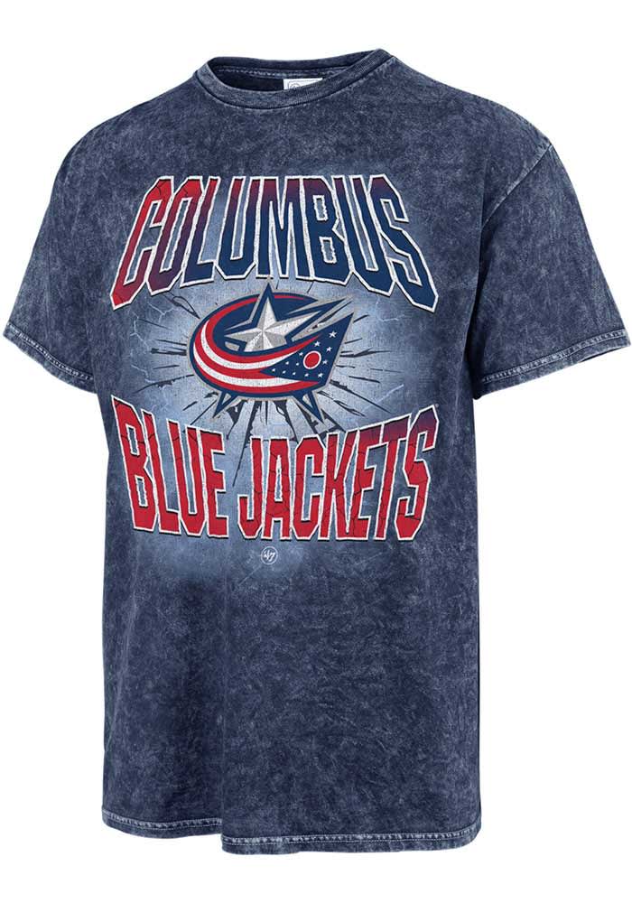 47 Columbus Blue Jackets Navy Rocket Rocker Tubular Short Sleeve Fashion T Shirt