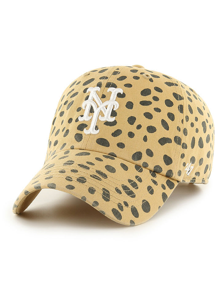 47 New York Mets Tan Cheetah Clean Up Womens Adjustable Hat