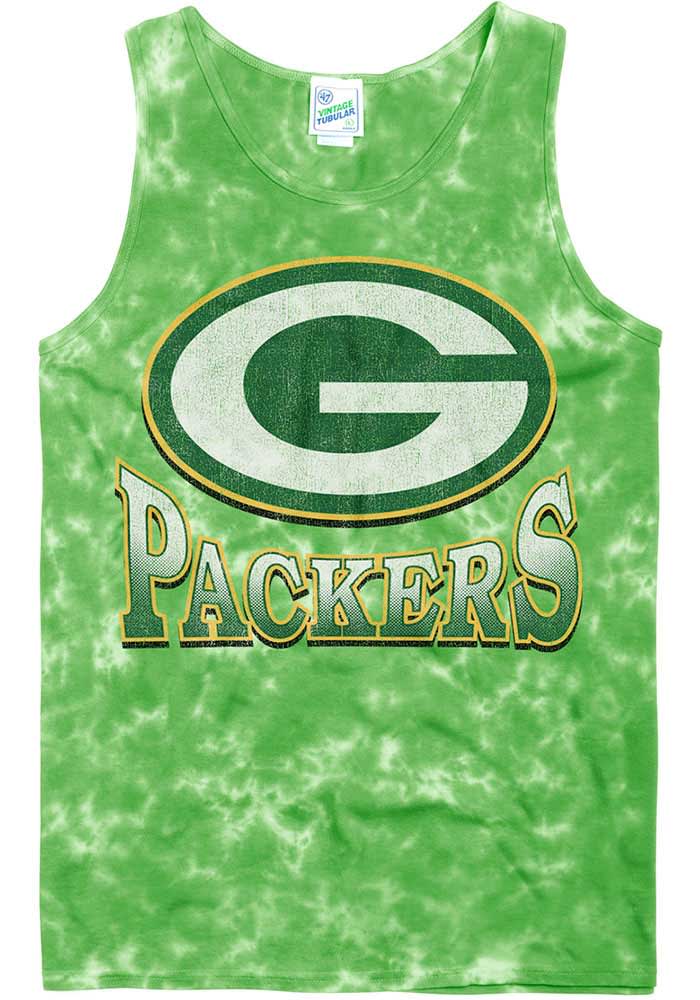 47 Green Bay Packers Green Big Leaguer Short Sleeve Tank Top, Green, 100% Cotton, Size XL, Rally House