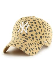 47 New York Yankees Tan Cheetah Clean Up Womens Adjustable Hat