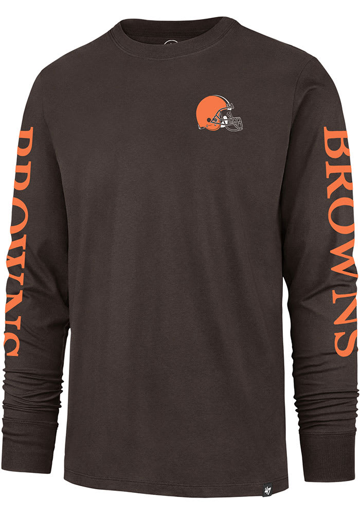 47 Cleveland Browns Brown Triple Threat Franklin Long Sleeve Fashion T Shirt