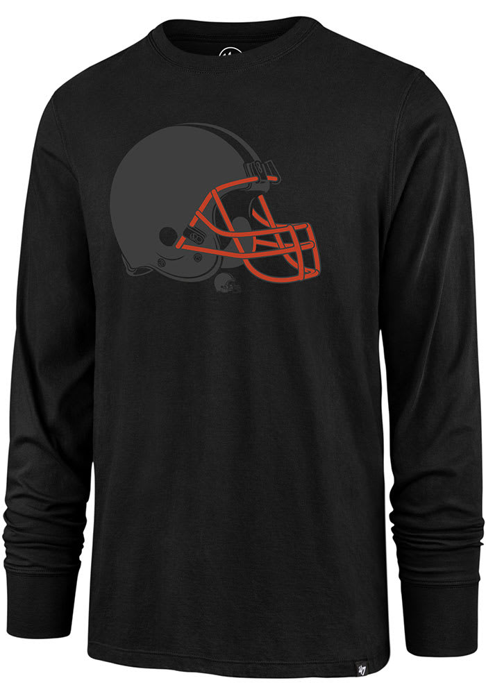 47 Cleveland Browns Black Shadow Super Rival Long Sleeve T Shirt