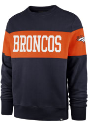 47 Denver Broncos Mens Navy Blue Interstate Long Sleeve Fashion Sweatshirt