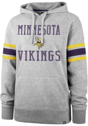 47 Minnesota Vikings Mens Grey Double Block Sleeve Stripe Fashion Hood