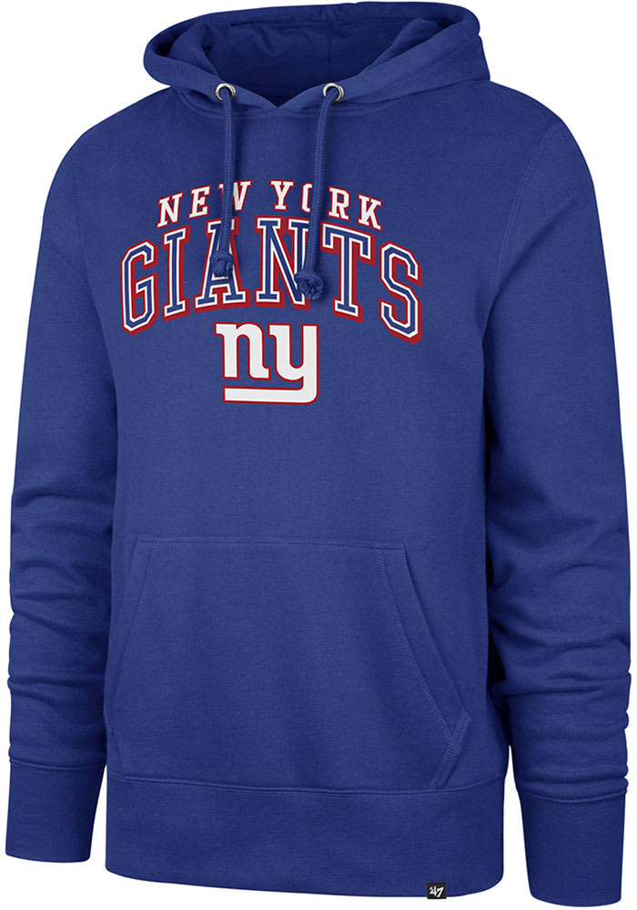 47 New York Giants Mens Blue Double Decker Headline Long Sleeve Hoodie