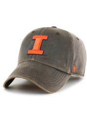 47 Illinois Fighting Illini Oil Cloth Clean Up Adjustable Hat - Brown