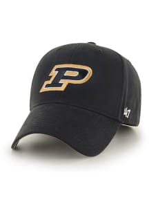 47 Black Purdue Boilermakers MVP Adjustable Hat