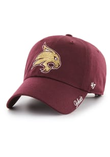 47 Texas State Bobcats Maroon Sparkle Clean Up Womens Adjustable Hat