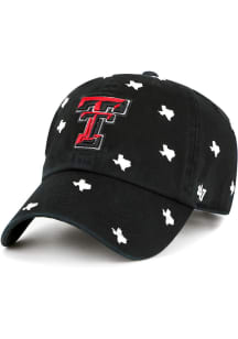 47 Texas Tech Red Raiders Black Confetti Clean Up Womens Adjustable Hat