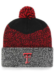 47 Texas Tech Red Raiders Black Static Cuff Mens Knit Hat