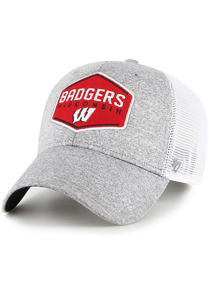47 Wisconsin Badgers Mens Grey Hitch Contender Flex Hat