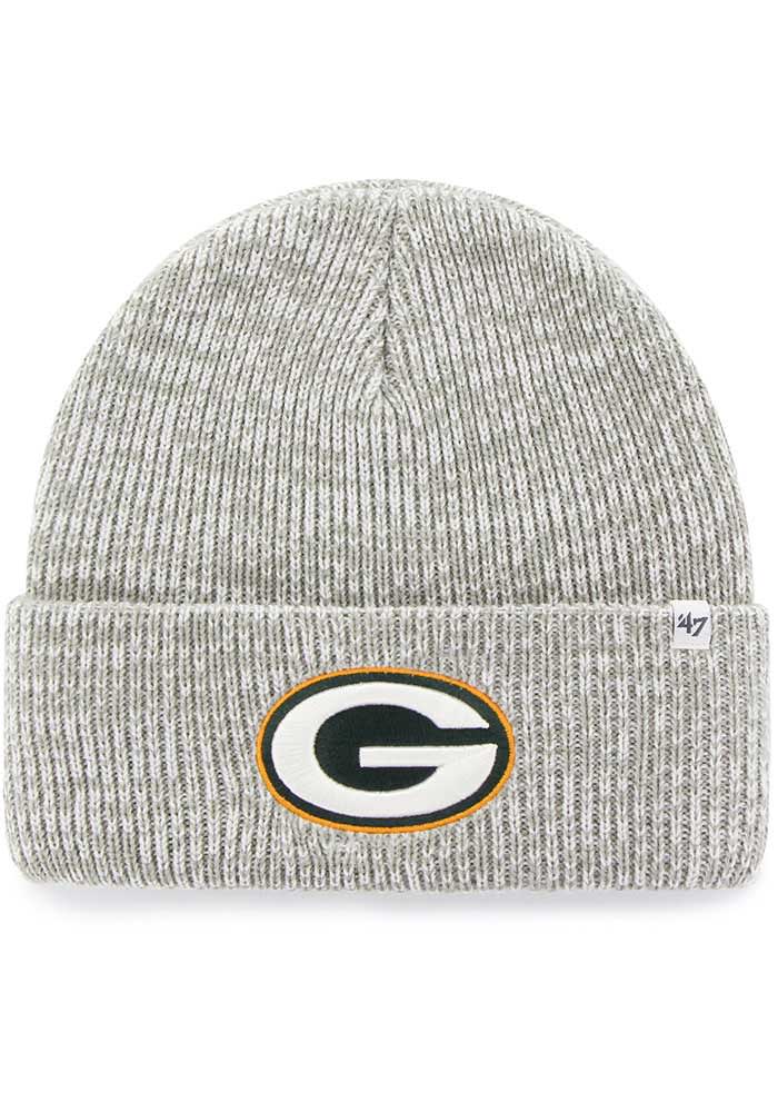 47 Green Bay Packers Grey Brain Freeze Cuff Mens Knit Hat