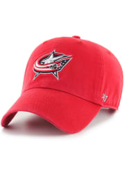 47 Columbus Blue Jackets Clean Up Adjustable Hat - Red