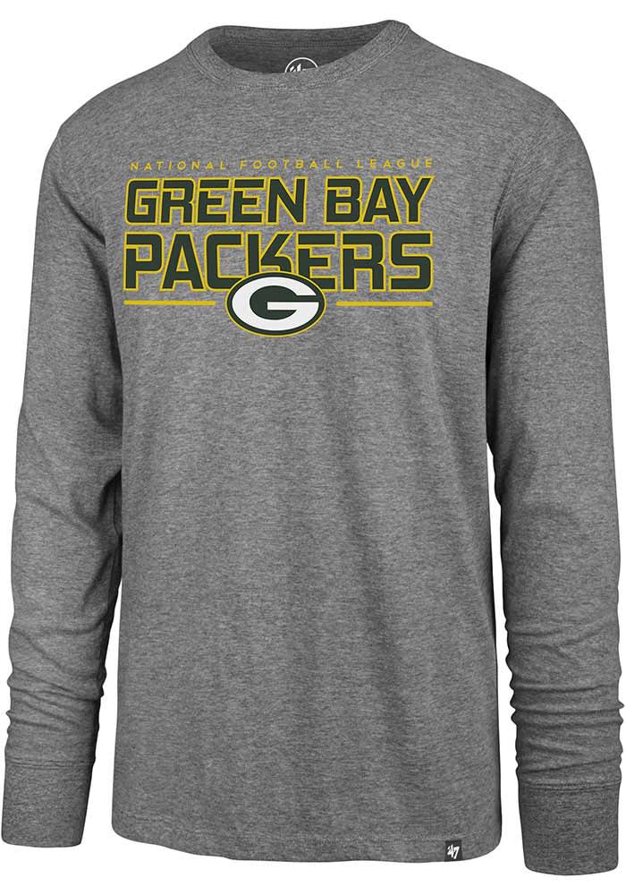 47 Men's Green Bay Packers Grey Franklin Long Sleeve Hooded T-Shirt