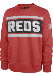 47 Cincinnati Reds Mens Red Tribeca Crew Long Sleeve Fashion Sweatshirt