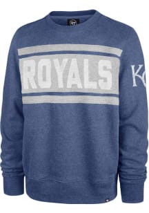 47 Kansas City Royals Mens Blue Tribeca Crew Long Sleeve Fashion Sweatshirt