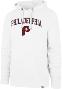 47 Philadelphia Phillies Mens White ARCH GAME HEADLINE Long Sleeve Hoodie