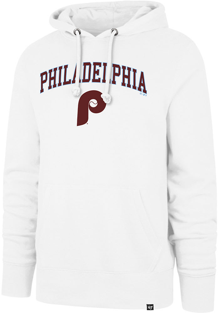 47 Philadelphia Phillies Mens White ARCH GAME HEADLINE Long Sleeve Hoodie