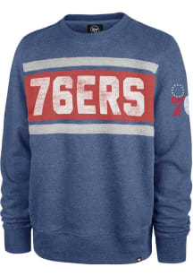 47 Philadelphia 76ers Mens Blue Bypass Tribeca Long Sleeve Fashion Sweatshirt