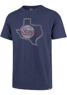 47 Texas Rangers Blue Grit Vintage Scrum Short Sleeve Fashion T Shirt