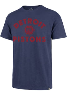 47 Detroit Pistons Blue Double Back Scrum Short Sleeve Fashion T Shirt