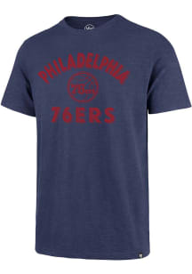 47 Philadelphia 76ers Blue Double Back Scrum Short Sleeve Fashion T Shirt