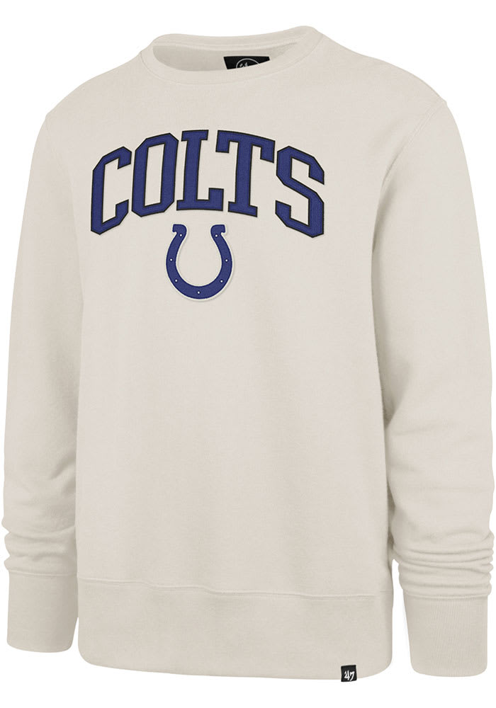 47 Indianapolis Colts Mens Tan Arch Gamebreak Headline Long Sleeve Fashion Sweatshirt