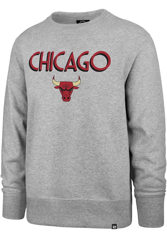 47 Chicago Bulls Mens Grey City Series Headline Long Sleeve Crew Sweatshirt