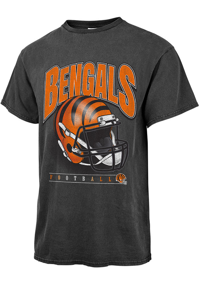 Distressed Cincinnati Bengals Football Helmet Graphic T-shirt