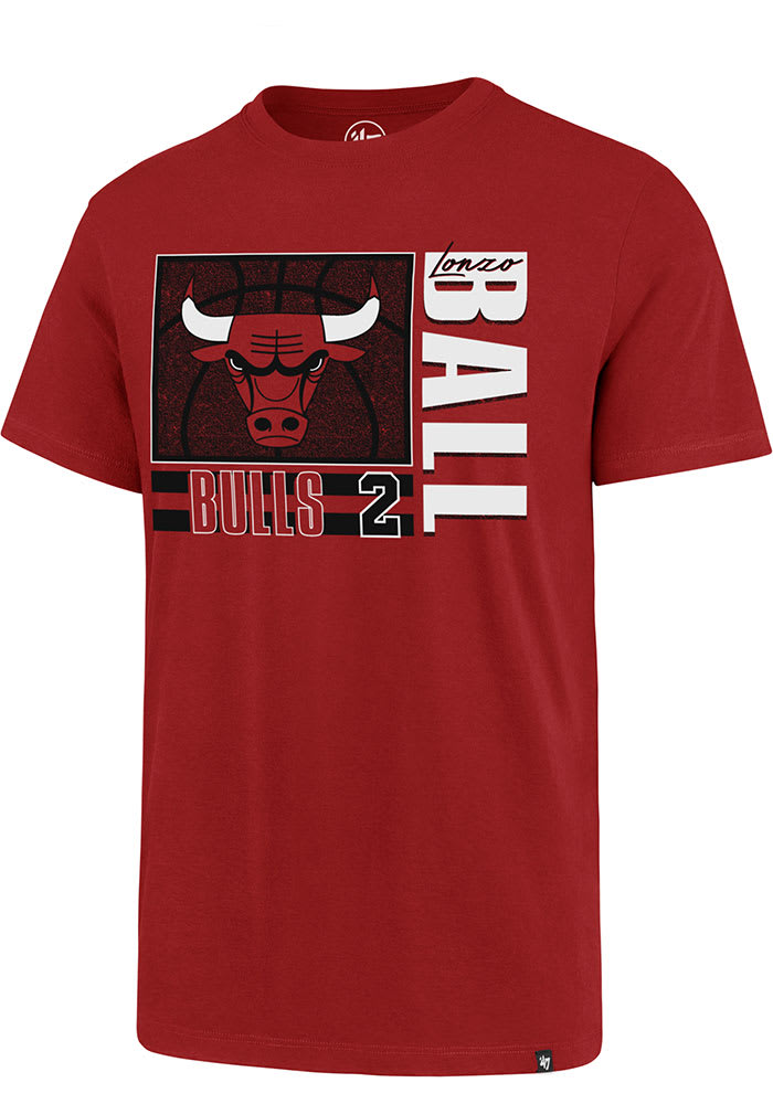 Lonzo Ball Chicago Bulls Red Name And Number Short Sleeve Player T Shirt