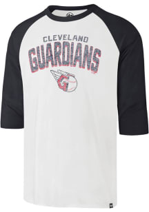 47 Cleveland Guardians White Crescent Franklin Raglan Long Sleeve Fashion T Shirt