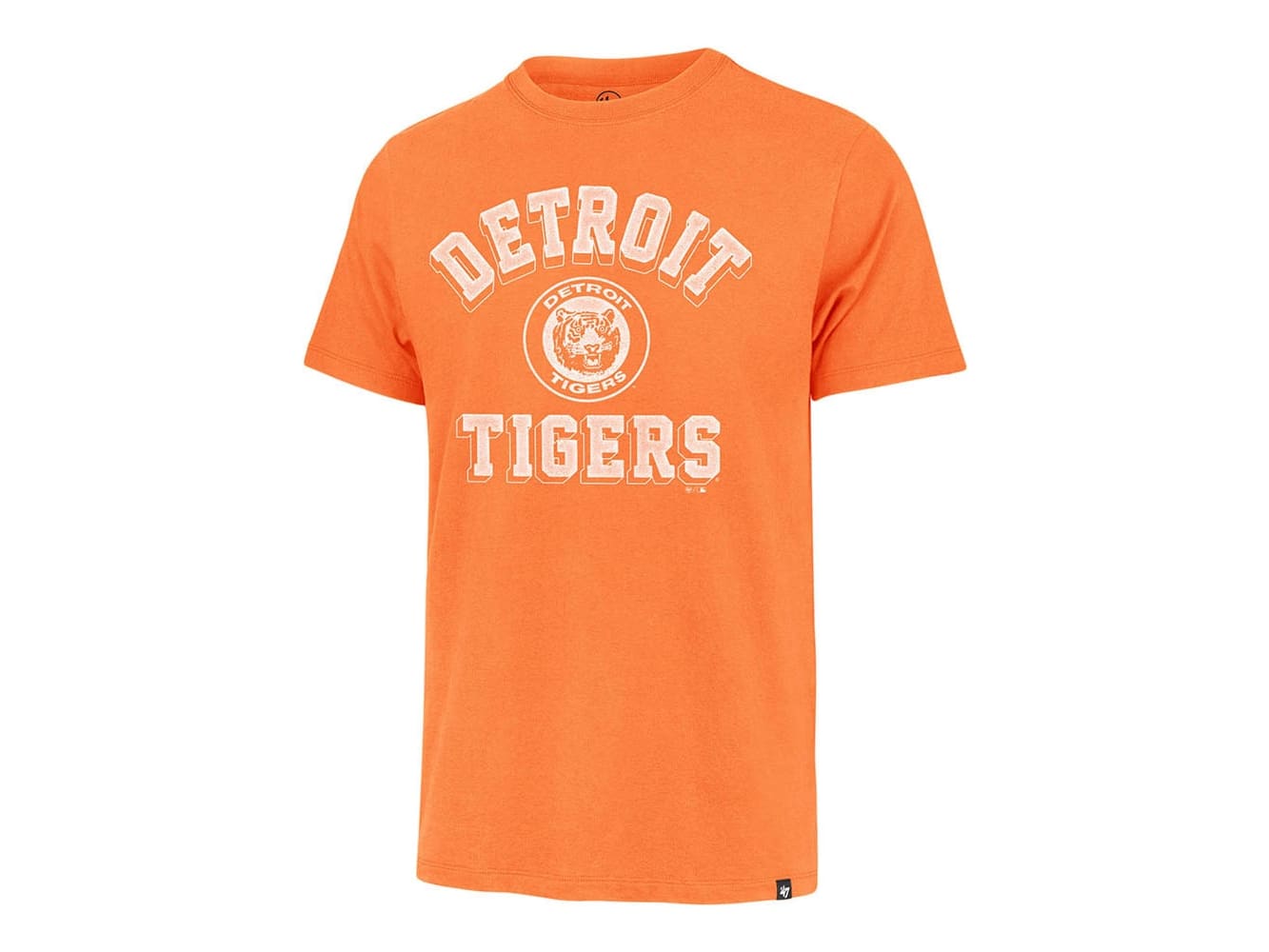 Men's Majestic Threads Orange Detroit Tigers Throwback Logo Tri-Blend  T-Shirt 