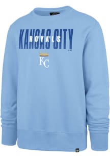 47 Kansas City Royals Mens Light Blue Overlay Headline Long Sleeve Crew Sweatshirt