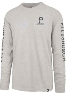 47 Pittsburgh Pirates Grey Triple Down Franklin Long Sleeve T Shirt
