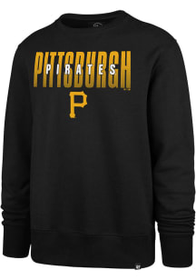 47 Pittsburgh Pirates Mens Black Overlay Headline Long Sleeve Crew Sweatshirt