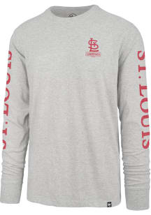 47 St Louis Cardinals Grey Triple Down Franklin Long Sleeve T Shirt