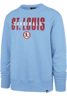 47 St Louis Cardinals Mens Light Blue Overlay Headline Long Sleeve Crew Sweatshirt