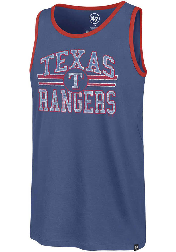 Texas Rangers New Era Womens Red Tri-Blend Stripe Trim Tank Top