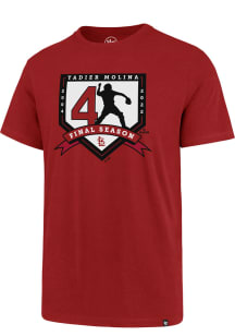 Yadier Molina St Louis Cardinals Red Final Season Short Sleeve Player T Shirt