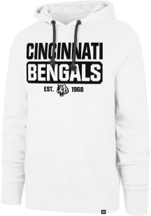 47 Cincinnati Bengals Mens White Box Out Headline Long Sleeve Hoodie
