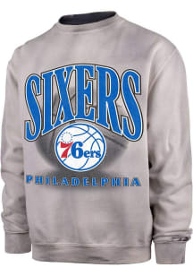 47 Philadelphia 76ers Mens Grey Smoke Out Thompson Long Sleeve Fashion Sweatshirt
