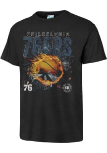 47 Philadelphia 76ers Black Tradition Vintage Tubular Short Sleeve Fashion T Shirt
