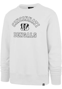 47 Cincinnati Bengals Mens White Varsity Arch Headline Long Sleeve Crew Sweatshirt