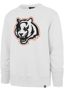 47 Cincinnati Bengals Mens White Pop Imprint Headline Long Sleeve Crew Sweatshirt